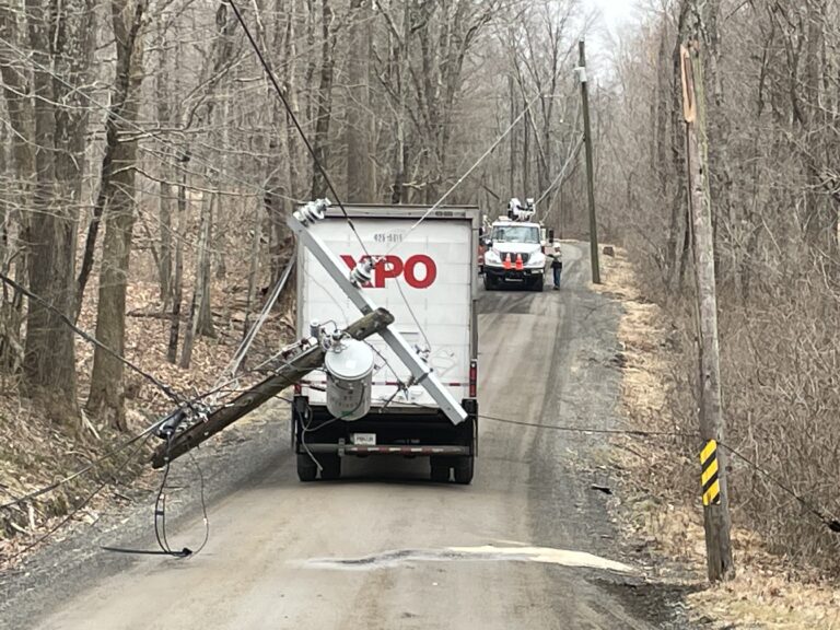 Woodbury Fire Dept responds to downed wires trapping truck driver 09Feb2023